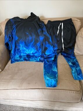 EUC Blue Flame Hoodie & Jogger Set